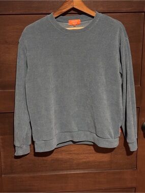 Crewneck Sweatshirt in Slate Blue Corduroy Ribbed